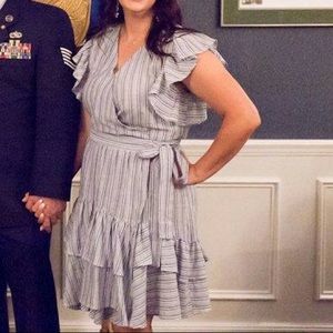 Blue and White wrap dress